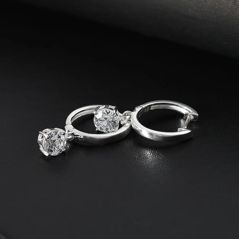 J Francis gefertigt mit SWAROVSKI Zirkonia Ohrringe 925 Silber Standard 1.95 ct