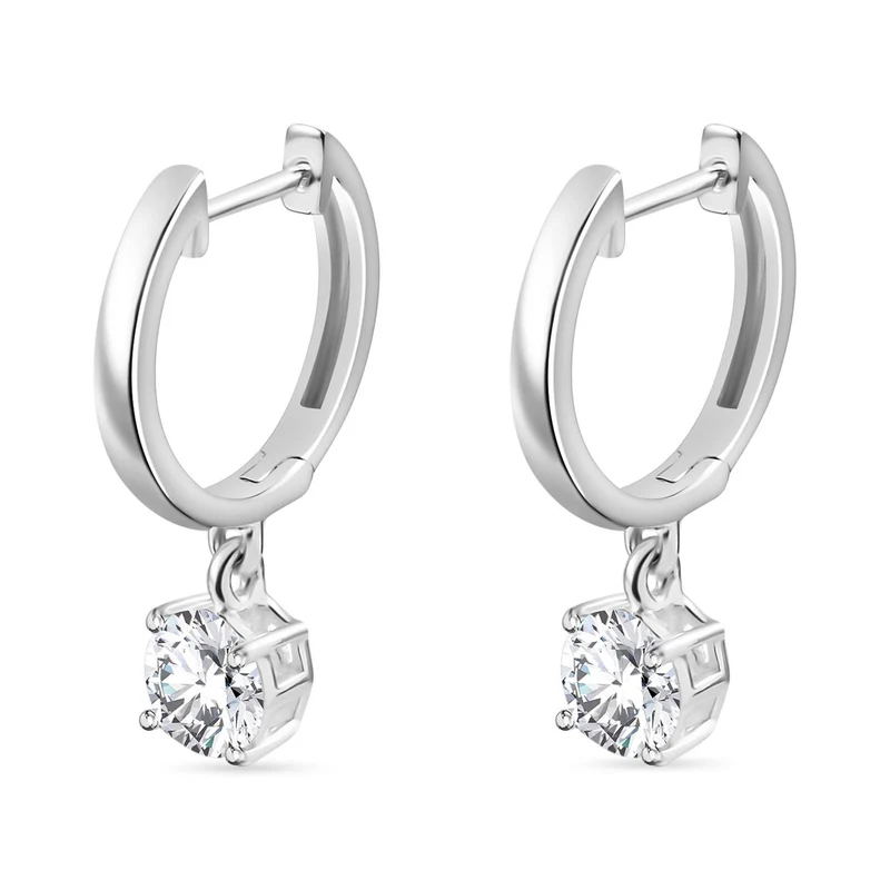 J Francis gefertigt mit SWAROVSKI Zirkonia Ohrringe 925 Silber Standard 1.95 ct