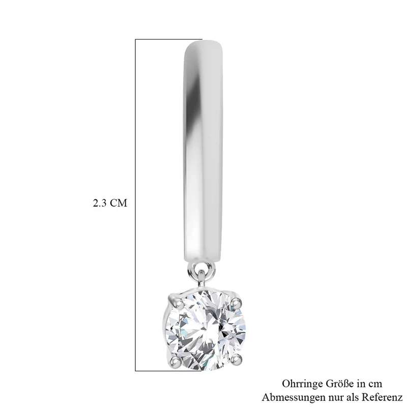 J Francis gefertigt mit SWAROVSKI Zirkonia Ohrringe 925 Silber Standard 1.95 ct