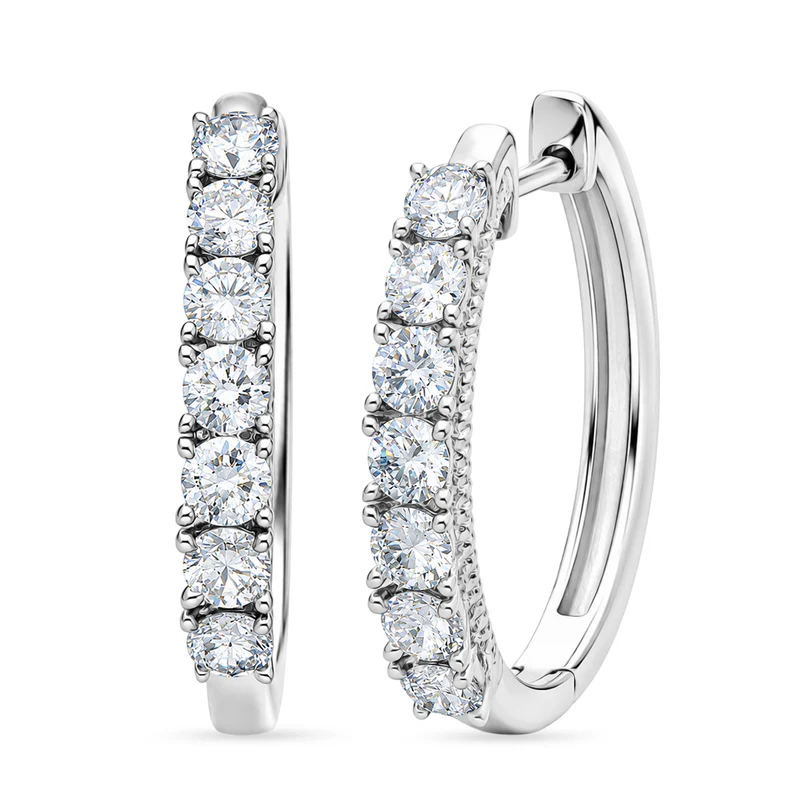 D'Joy 1 ct. Labor Diamant Ohrringe, 925 Silber rhodiniert