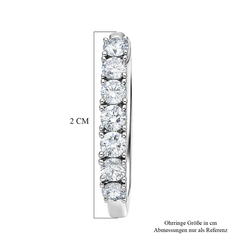 D'Joy 1 ct. Labor Diamant Ohrringe, 925 Silber rhodiniert