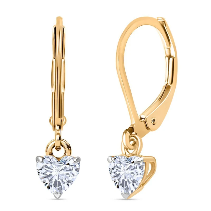 LUXURIANT 1 ct. SGL zertifizierte VS-EF Labor Herzschliff Diamant Ohrringe, 925 Silber rhodiniert
