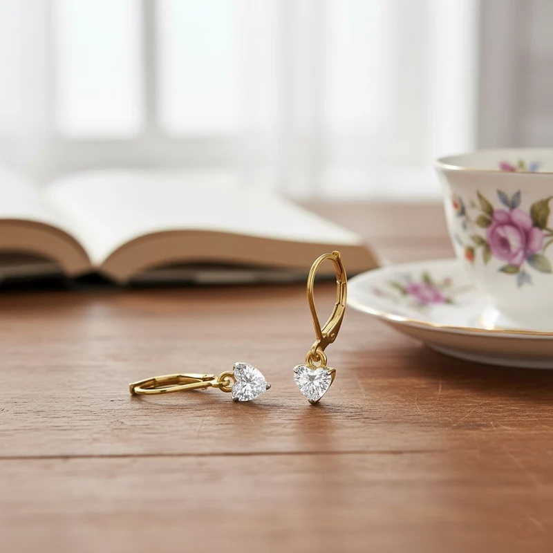 LUXURIANT 1 ct. SGL zertifizierte VS-EF Labor Herzschliff Diamant Ohrringe, 925 Silber rhodiniert