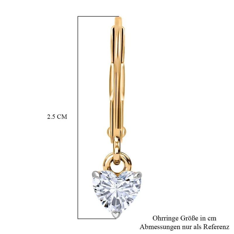LUXURIANT 1 ct. SGL zertifizierte VS-EF Labor Herzschliff Diamant Ohrringe, 925 Silber rhodiniert