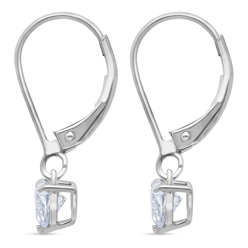 LUXURIANT 1 ct. SGL zertifizierte VS-EF Labor Herzschliff Diamant Ohrringe, 925 Silber rhodiniert