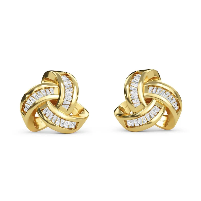 LUXURIANT 0,28 ct. SGL zertifizierte SI-GH Labor Diamant Liebesknoten Ohrringe, 925 Silber 750 Roségold Vermeil