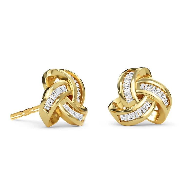 LUXURIANT 0,28 ct. SGL zertifizierte SI-GH Labor Diamant Liebesknoten Ohrringe, 925 Silber 750 Roségold Vermeil