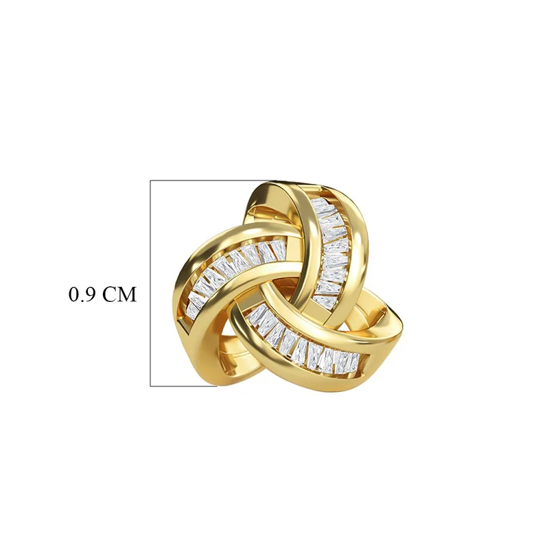 LUXURIANT 0,28 ct. SGL zertifizierte SI-GH Labor Diamant Liebesknoten Ohrringe, 925 Silber 750 Roségold Vermeil
