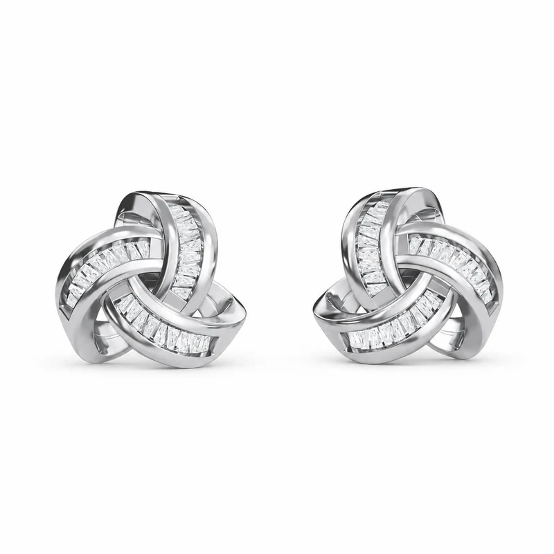 LUXURIANT 0,28 ct. SGL zertifizierte SI-GH Labor Diamant Liebesknoten Ohrringe, 925 Silber 750 Roségold Vermeil