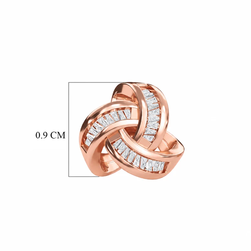 LUXURIANT 0,28 ct. SGL zertifizierte SI-GH Labor Diamant Liebesknoten Ohrringe, 925 Silber 750 Roségold Vermeil