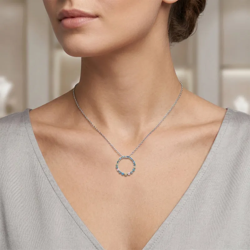 LUXURIANT DIAMOND - Lab Grown Mehrfarbiger Diamant SGL zerifiziert schmuckset ca. 50 cm 925 Silber Rhodiniert ca. 1.00 ct