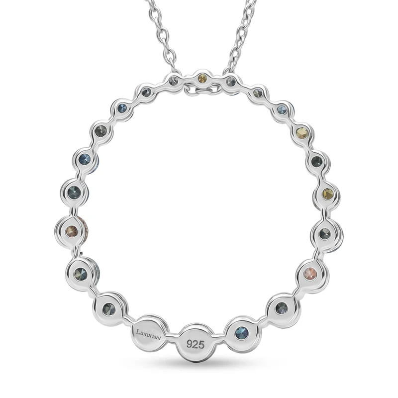 LUXURIANT DIAMOND - Lab Grown Mehrfarbiger Diamant SGL zerifiziert schmuckset ca. 50 cm 925 Silber Rhodiniert ca. 1.00 ct