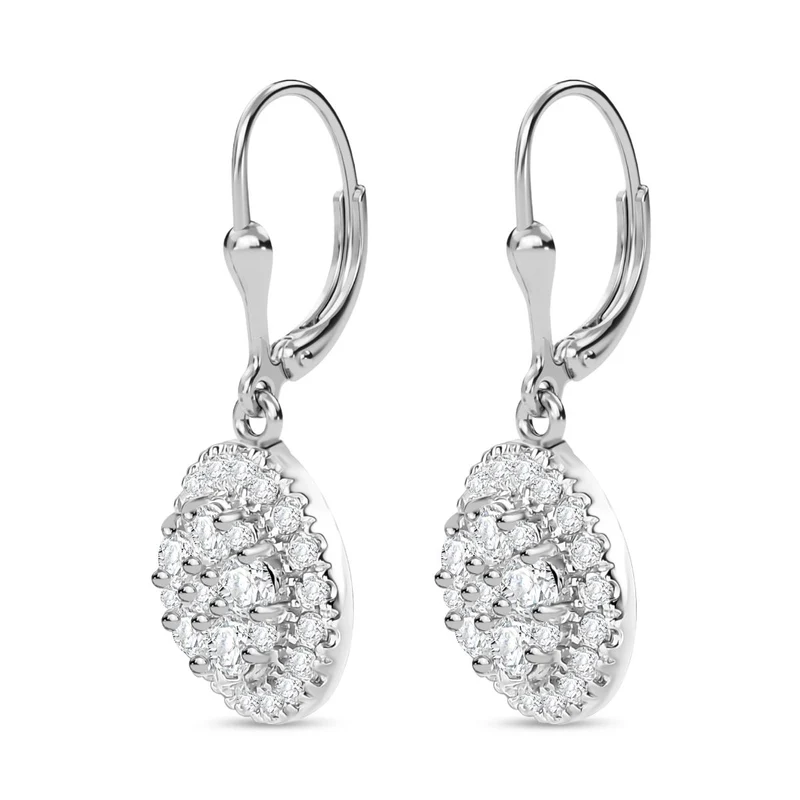 J Francis gefertigt mit SWAROVSKI - Zirkonia Ohrringe 925 Silber rhodiniert