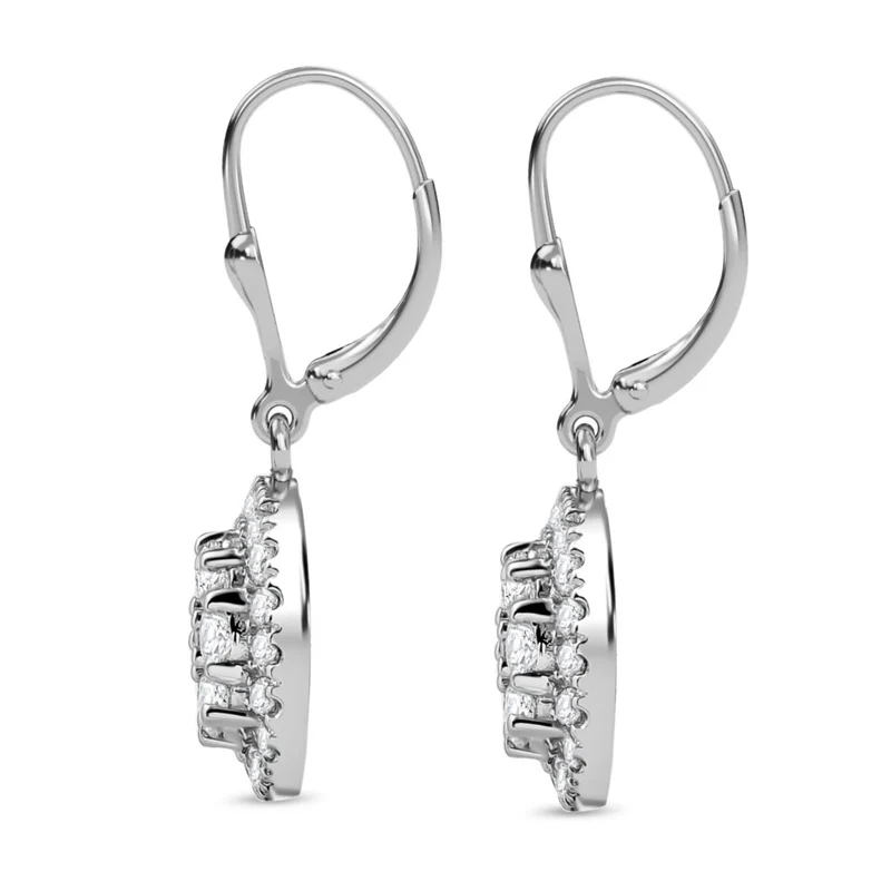 J Francis gefertigt mit SWAROVSKI - Zirkonia Ohrringe 925 Silber rhodiniert