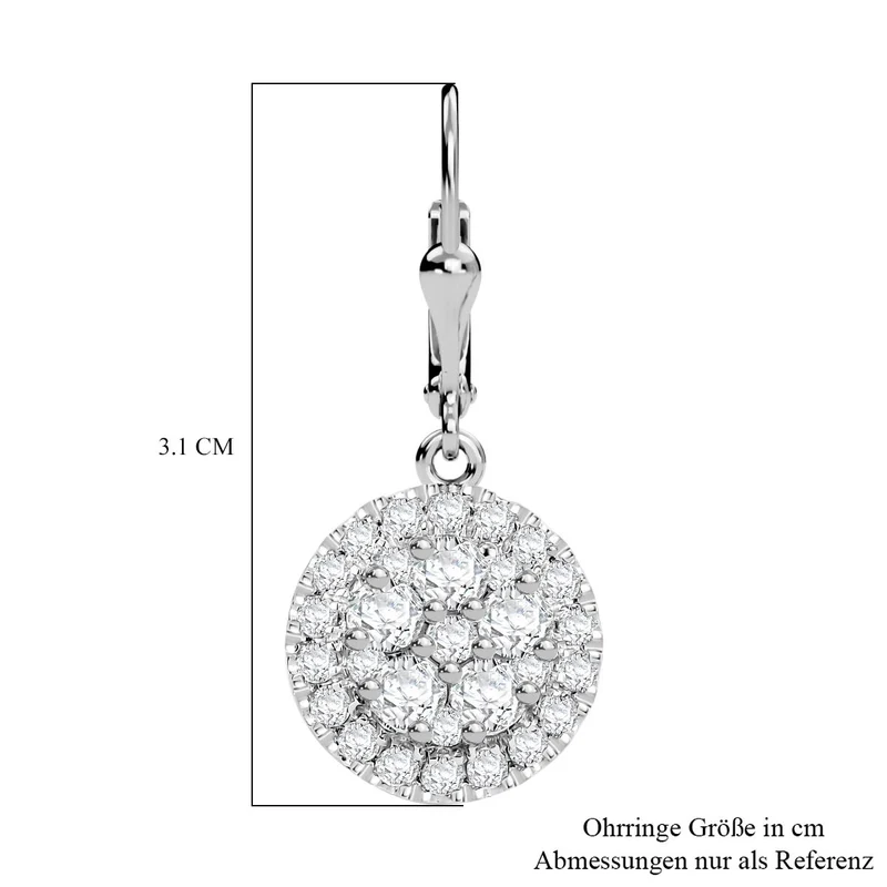 J Francis gefertigt mit SWAROVSKI - Zirkonia Ohrringe 925 Silber rhodiniert