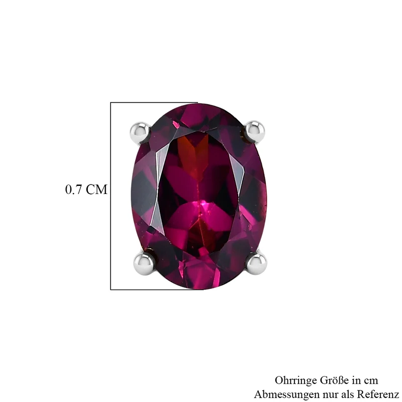 D'Joy AA Natürlicher Rhodolith Granat Ohrringe 925 Silber vergoldet ca. 1.85 ct