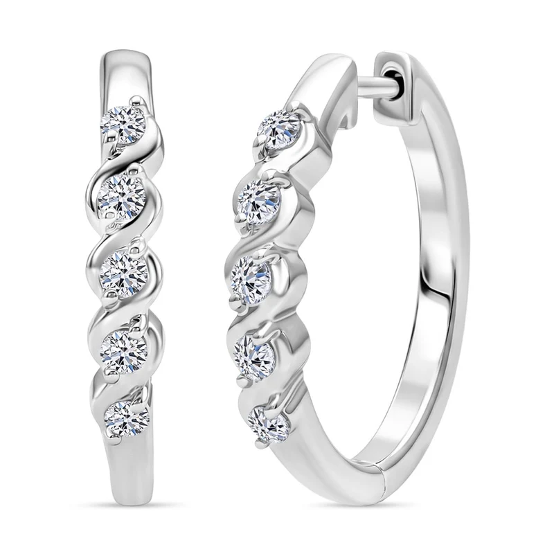 LUXURIANT 0,23 ct. SI-GH Labor Diamant Ohrringe, 925 Silber 750 Gelbgold Vermeil