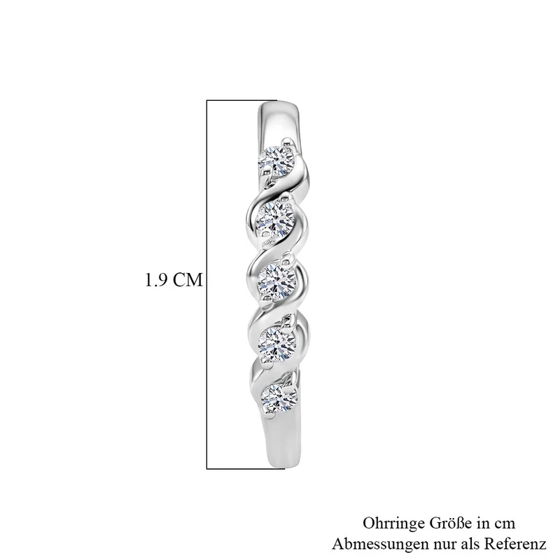 LUXURIANT 0,23 ct. SI-GH Labor Diamant Ohrringe, 925 Silber 750 Gelbgold Vermeil
