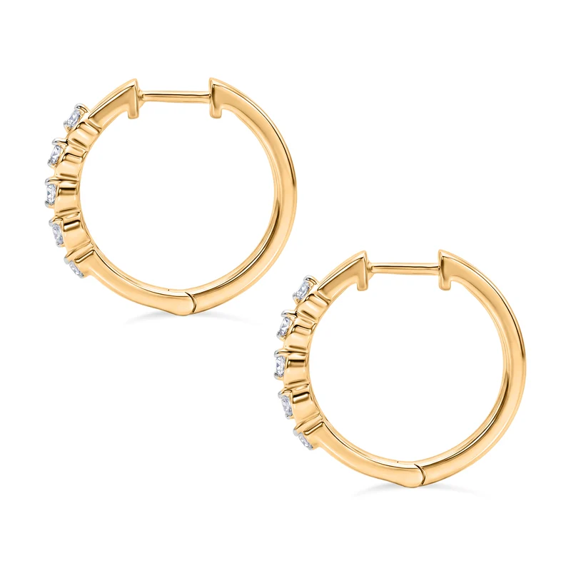 LUXURIANT 0,23 ct. SI-GH Labor Diamant Ohrringe, 925 Silber 750 Gelbgold Vermeil