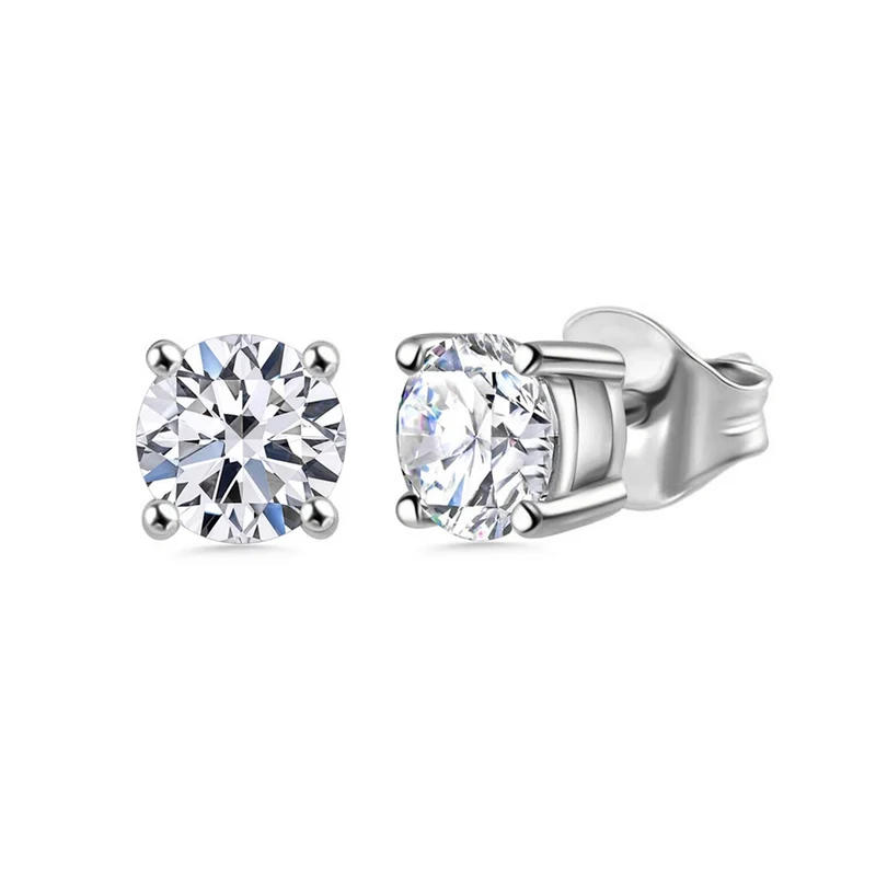 LUXURIANT 0,50 ct. SGL zertifizierte VS-GH Labor Diamant Ohrringe, 925 Silber rhodiniert