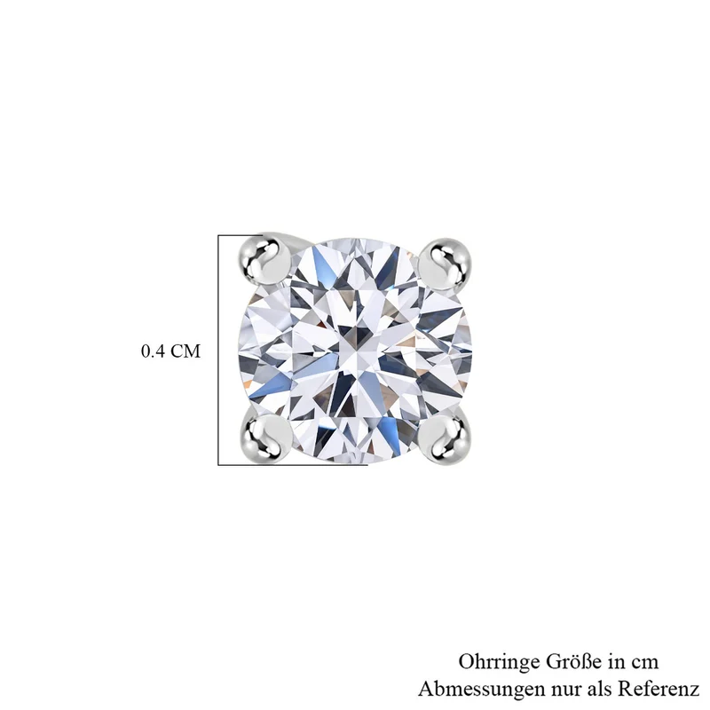 LUXURIANT 0,50 ct. SGL zertifizierte VS-GH Labor Diamant Ohrringe, 925 Silber rhodiniert