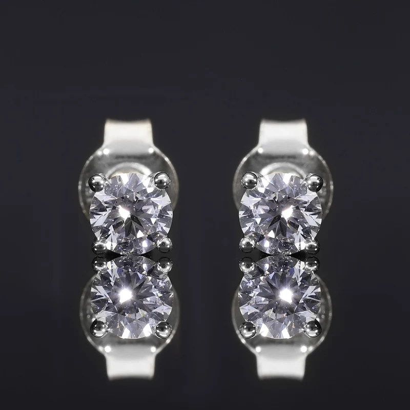 LUXURIANT 0,50 ct. SGL zertifizierte VS-GH Labor Diamant Ohrringe, 925 Silber rhodiniert