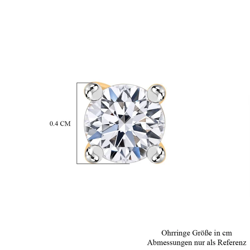 LUXURIANT 0,50 ct. SGL zertifizierte VS-GH Labor Diamant Ohrringe, 925 Silber rhodiniert