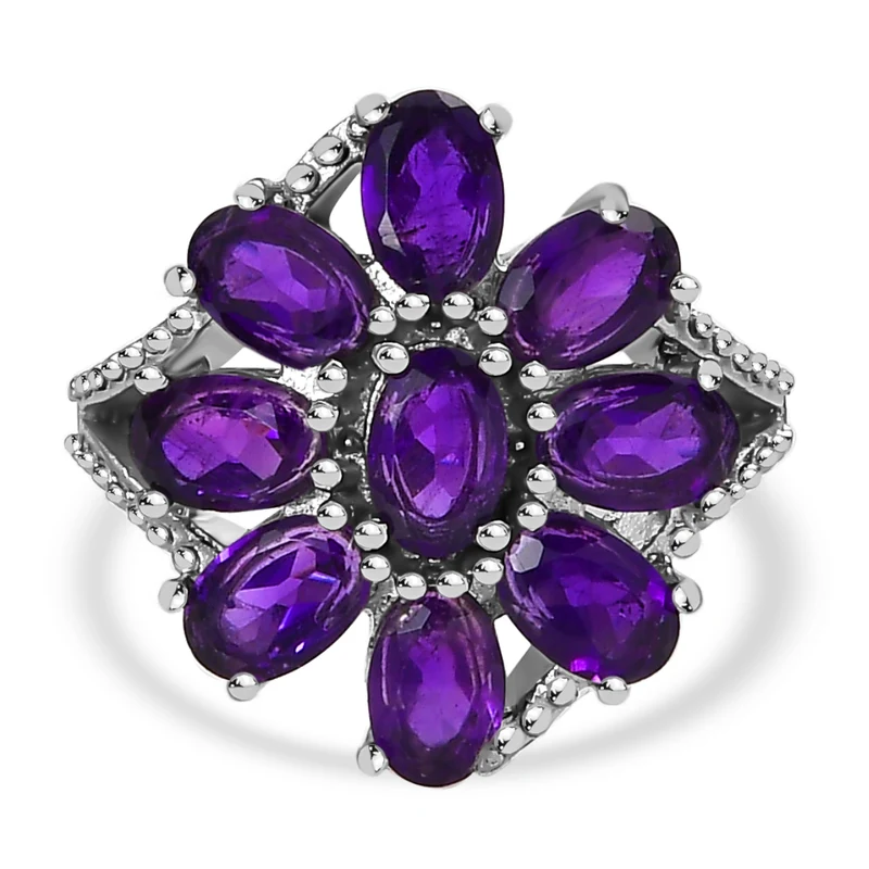 Afrikanischer Amethyst Schmuckset Edelstahl ca. 25.63 ct