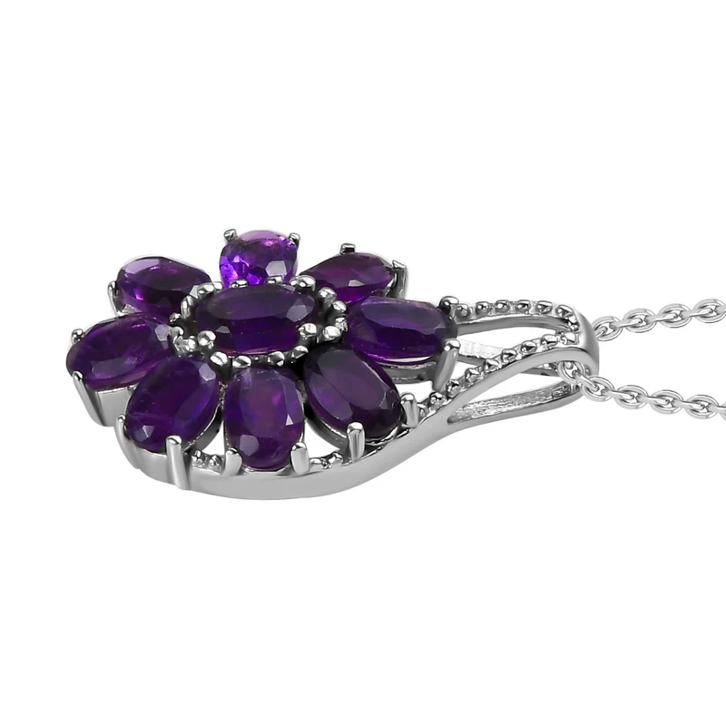 Afrikanischer Amethyst Schmuckset Edelstahl ca. 25.63 ct