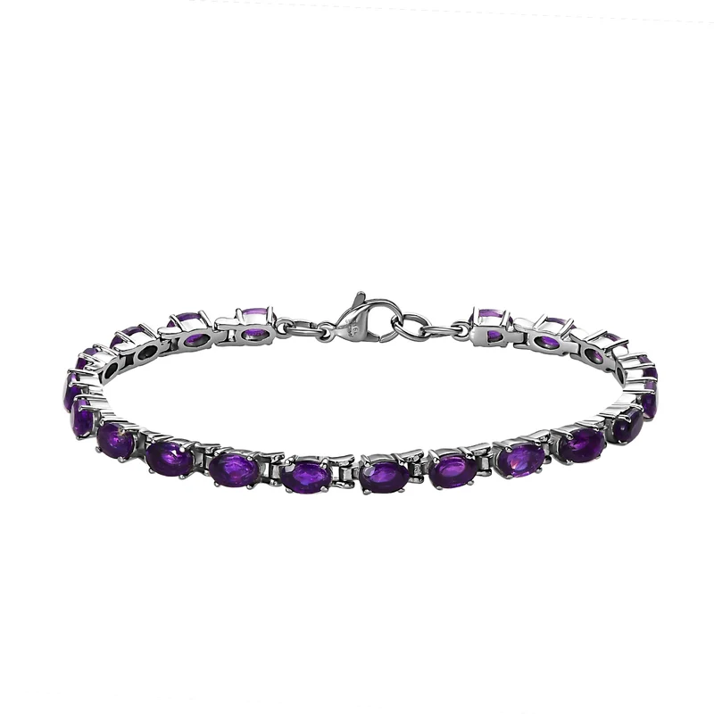 Afrikanischer Amethyst Schmuckset Edelstahl ca. 25.63 ct