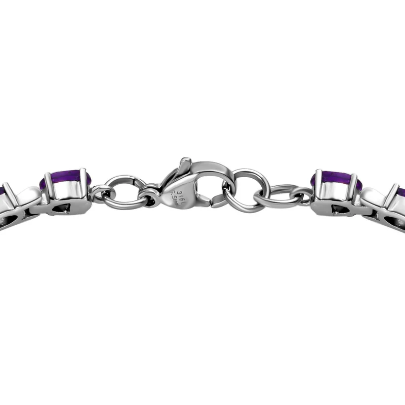 Afrikanischer Amethyst Schmuckset Edelstahl ca. 25.63 ct