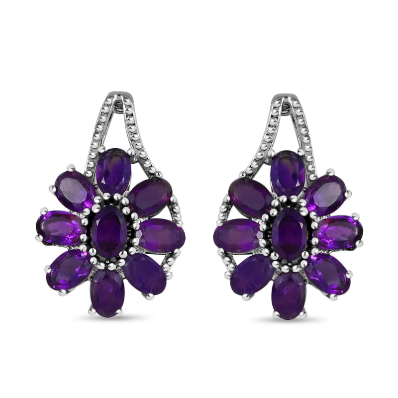 Afrikanischer Amethyst Schmuckset Edelstahl ca. 25.63 ct
