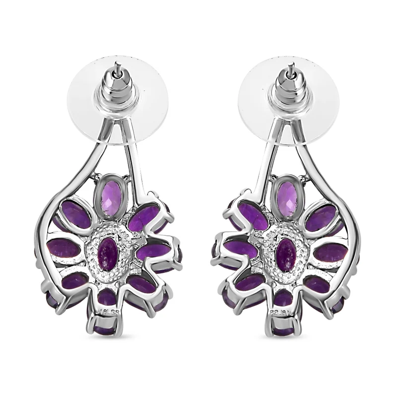 Afrikanischer Amethyst Schmuckset Edelstahl ca. 25.63 ct