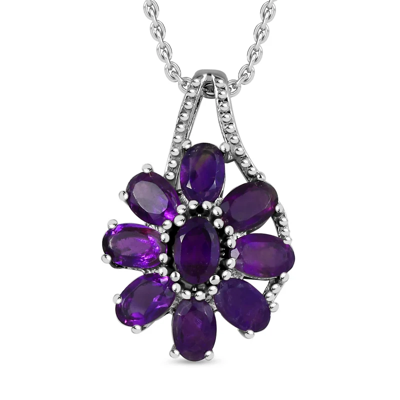 Afrikanischer Amethyst Schmuckset Edelstahl ca. 25.63 ct