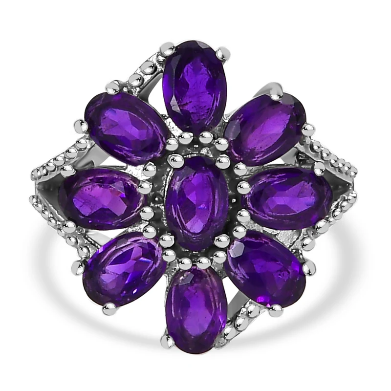 Afrikanischer Amethyst Schmuckset Edelstahl ca. 25.63 ct