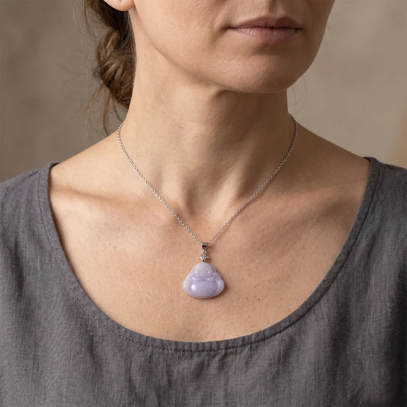 EXTREM SELTEN Typ A AAAA Burmesischer Jade-Anhänger in Lila mit Kette, ca. 50 cm 925 Silber Rhodiniert ca. 20.00 ct
