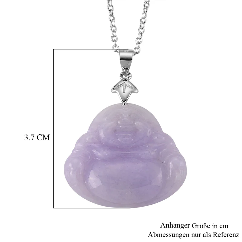 EXTREM SELTEN Typ A AAAA Burmesischer Jade-Anhänger in Lila mit Kette, ca. 50 cm 925 Silber Rhodiniert ca. 20.00 ct