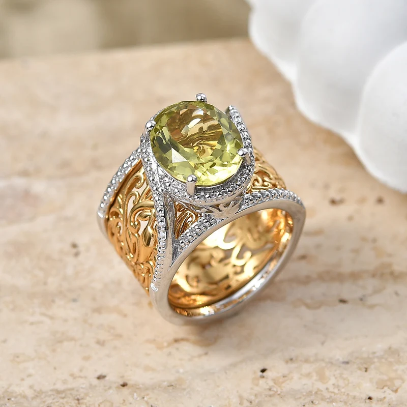 EVER TRUE AAA Ouro Verde-Quarz Schmuckset (Größe 18) ca. 4,39 ct.