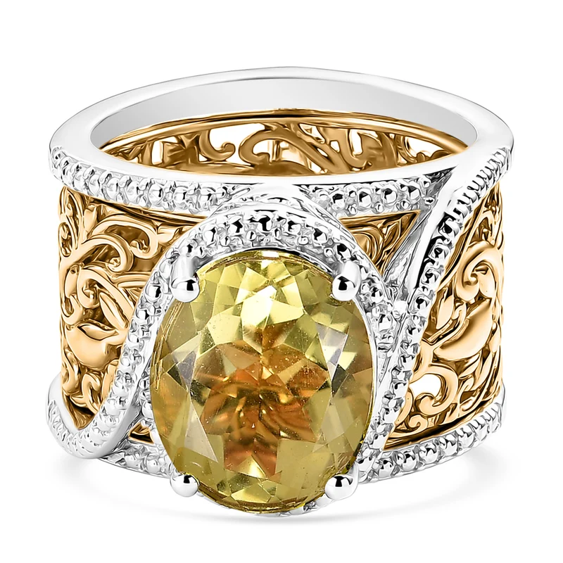 EVER TRUE AAA Ouro Verde-Quarz Schmuckset (Größe 17) ca. 4,39 ct.