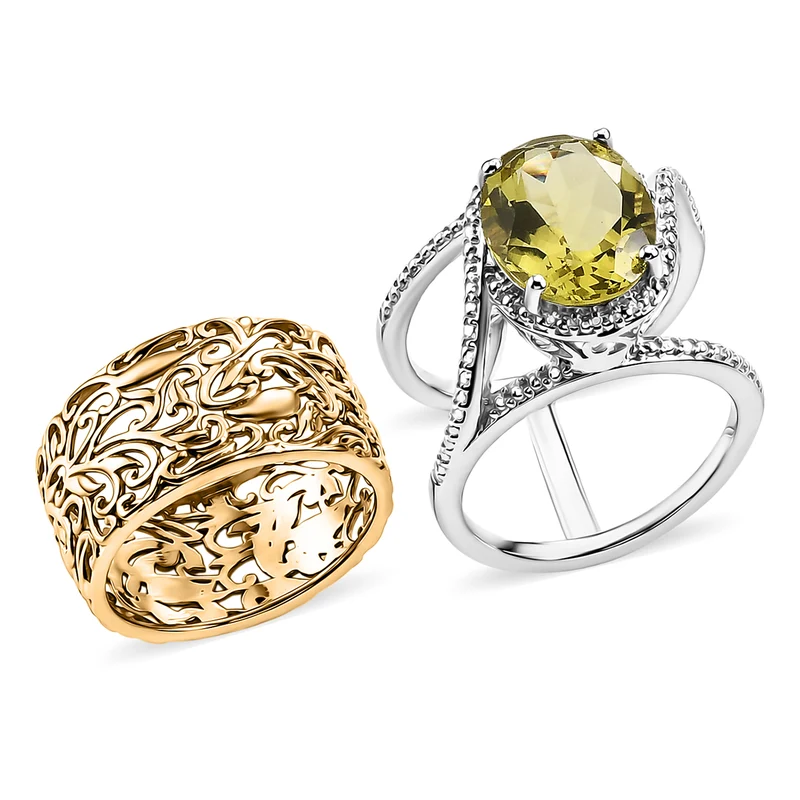 EVER TRUE AAA Ouro Verde-Quarz Schmuckset (Größe 17) ca. 4,39 ct.