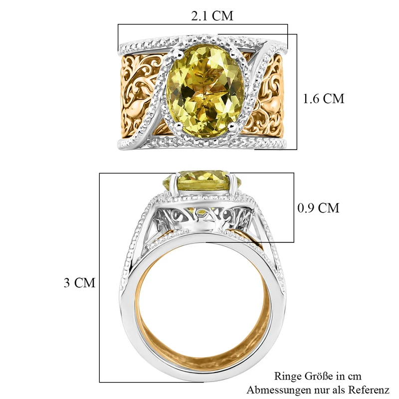 EVER TRUE AAA Ouro Verde-Quarz Schmuckset (Größe 17) ca. 4,39 ct.