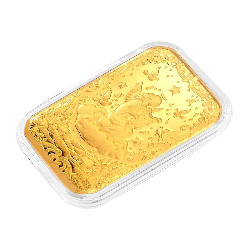 999er Goldfolie mit Engel-Motiv, 10mg, 4,5x3,1cm