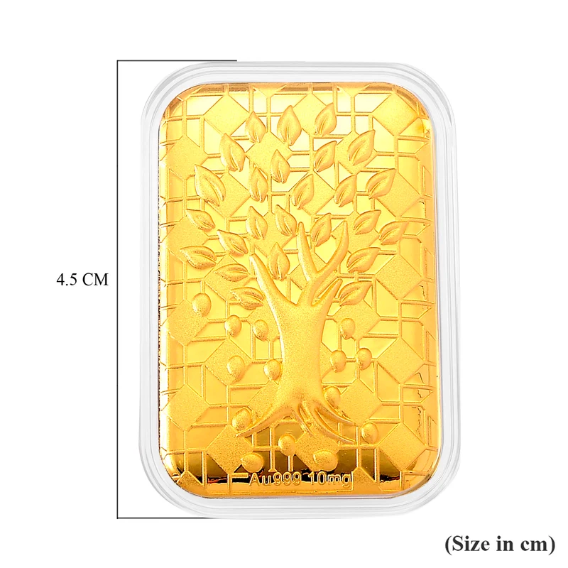 999er Goldfolie mit Lebensbaum-Motiv, 10mg