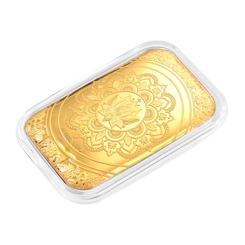 999er Goldfolie mit Lotus-Mandala-Motiv, 10mg, 3,1x4,5cm