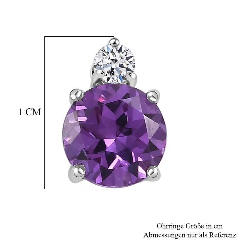 LUXURIANT(10-15 Werktage Lieferzeit) 3,15 ct. AGI zertifizierte und geprüfte AAA Labor Farbwechsel-Saphir und Labor Diamant Ohrringe in 417 Weißgold