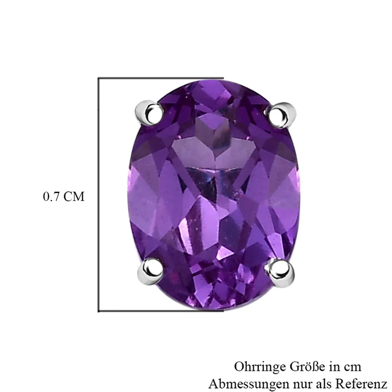 LUXURIANT zertifizierte und geprüfte AAA Labor lila Saphir Solitär Ohrringe in 417 Weißgold -(10-15 Werktage Lieferzeit) 2,88 ct.
