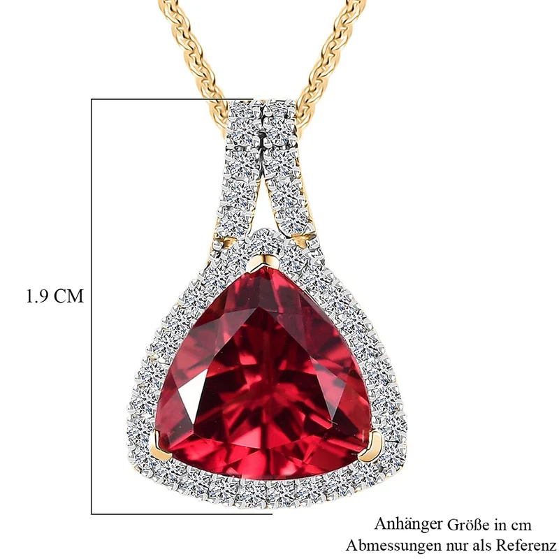 AAA Lab Grown Padparadscha-Saphir, Lab Grown Diamant Schmuckset (10-15 Werktage Lieferzeit) ca. 45 cm 417 Gold, 417 Gold Gelbes Gold ca. 3.87 ct