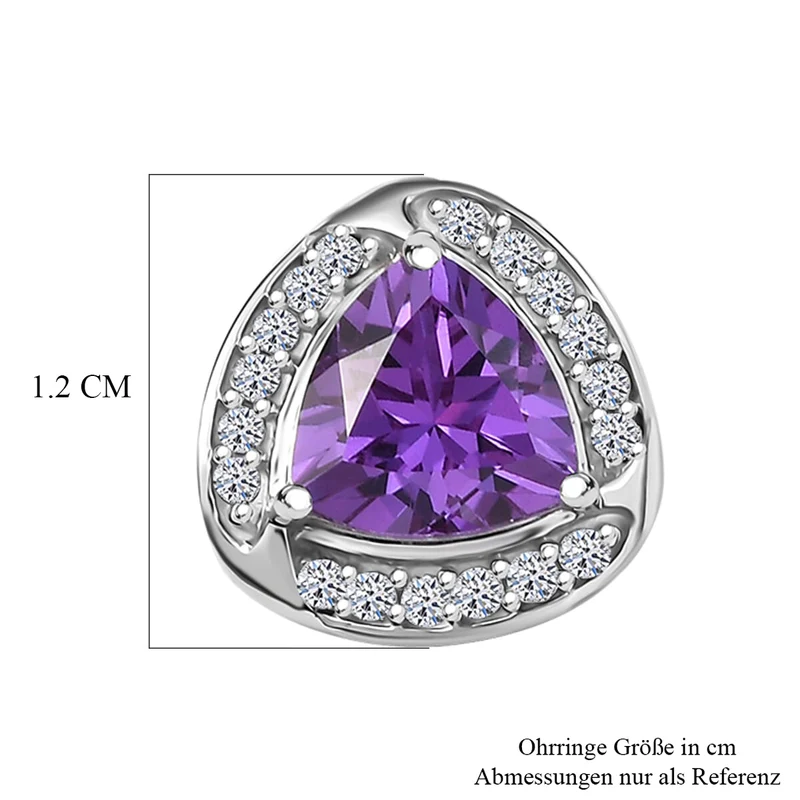 LUXURIANT(10-15 Werktage Lieferzeit) 3,66 ct. AGI zertifizierte und geprüfte AAA Labor Farbwechsel-Saphir und Labor Diamant Ohrringe in 417 Weißgold