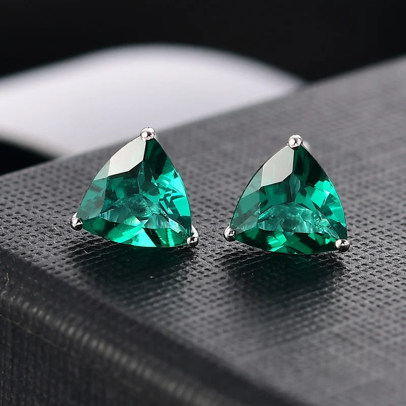AAA Lab Grown Smaragd AGI zertifiziert Ohrringe 417 Gold (10-15 Werktage Lieferzeit) ca. 3.30 ct