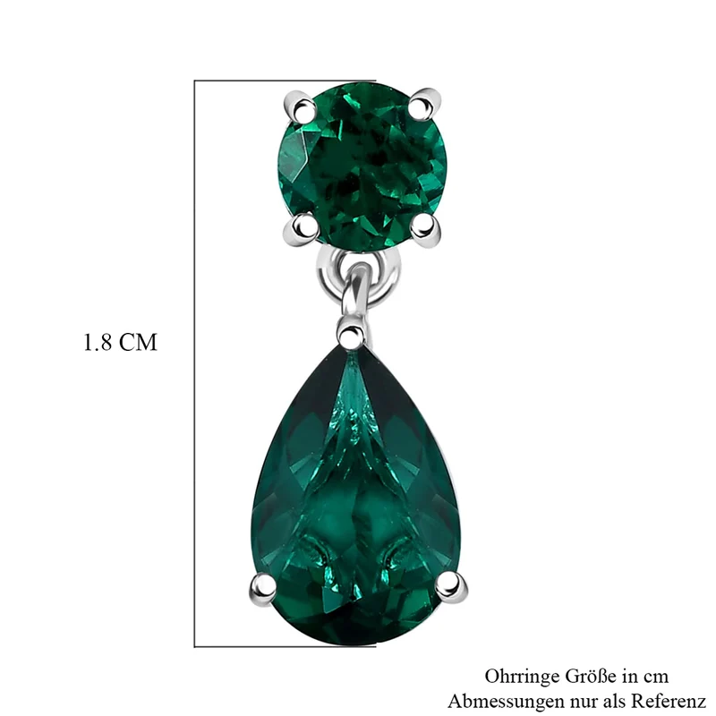 AAA Lab Grown Smaragd AGI zertifiziert Ohrringe 417 Gold (10-15 Werktage Lieferzeit) ca. 3.70 ct